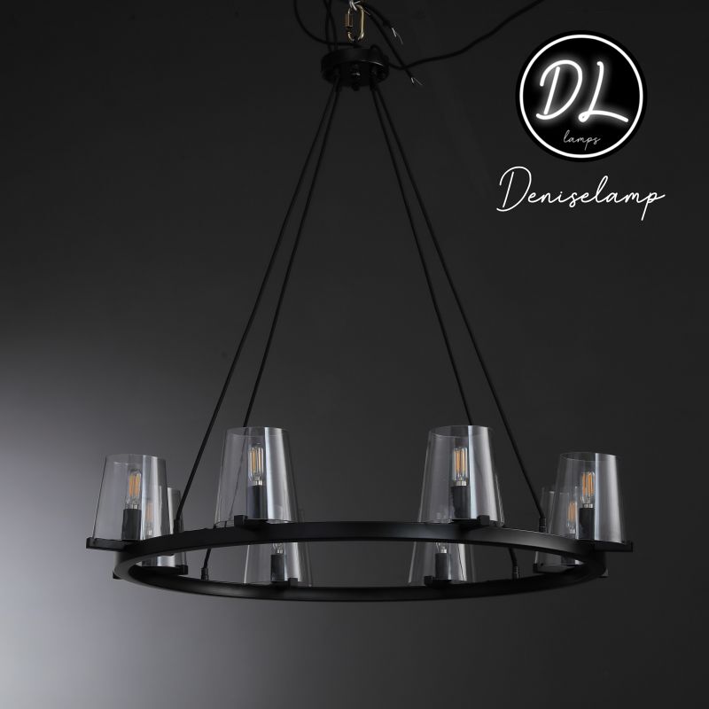 Willow Fashion design glass lampshade Round Chandelier 48"