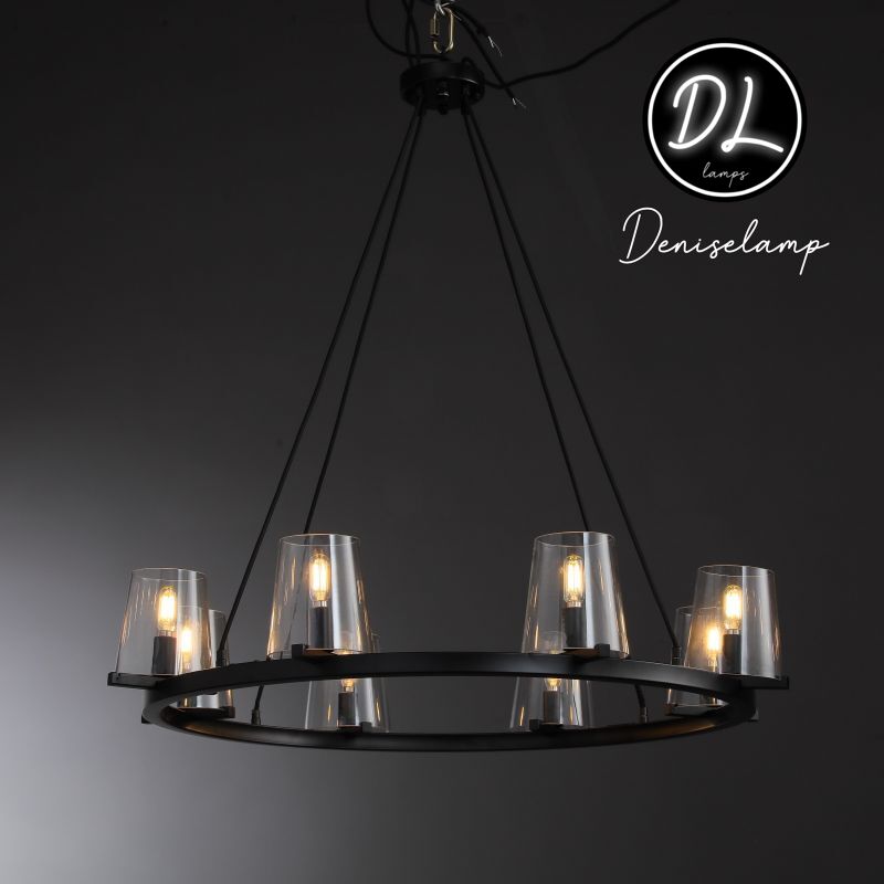 Willow Fashion design glass lampshade Round Chandelier 48"