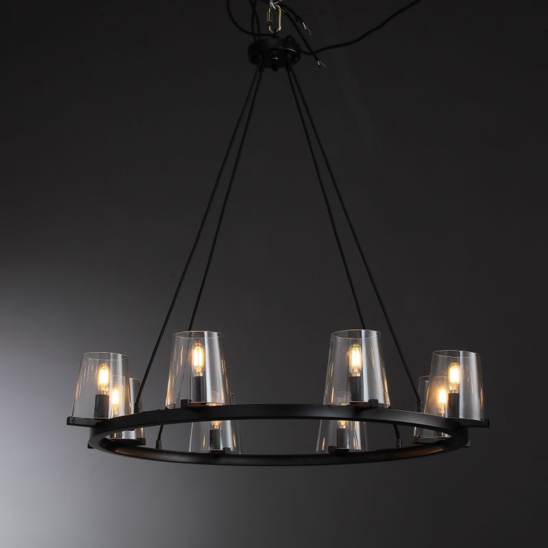 Willow Fashion design glass lampshade Round Chandelier 48"