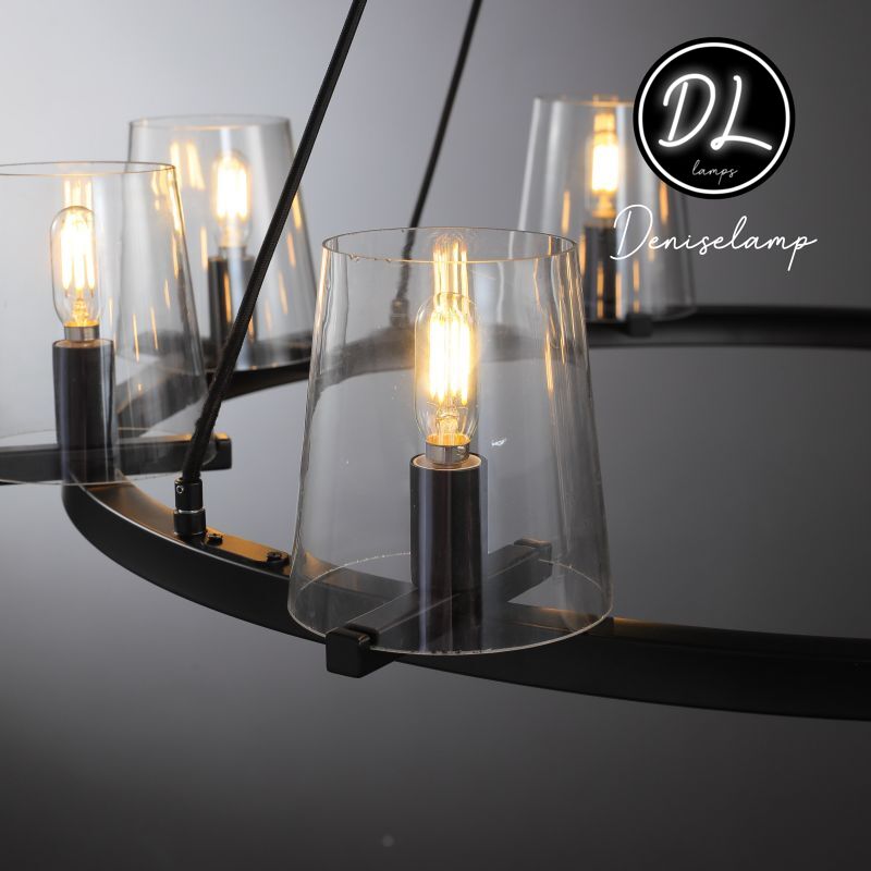 Willow Fashion design glass lampshade Round Chandelier 48"