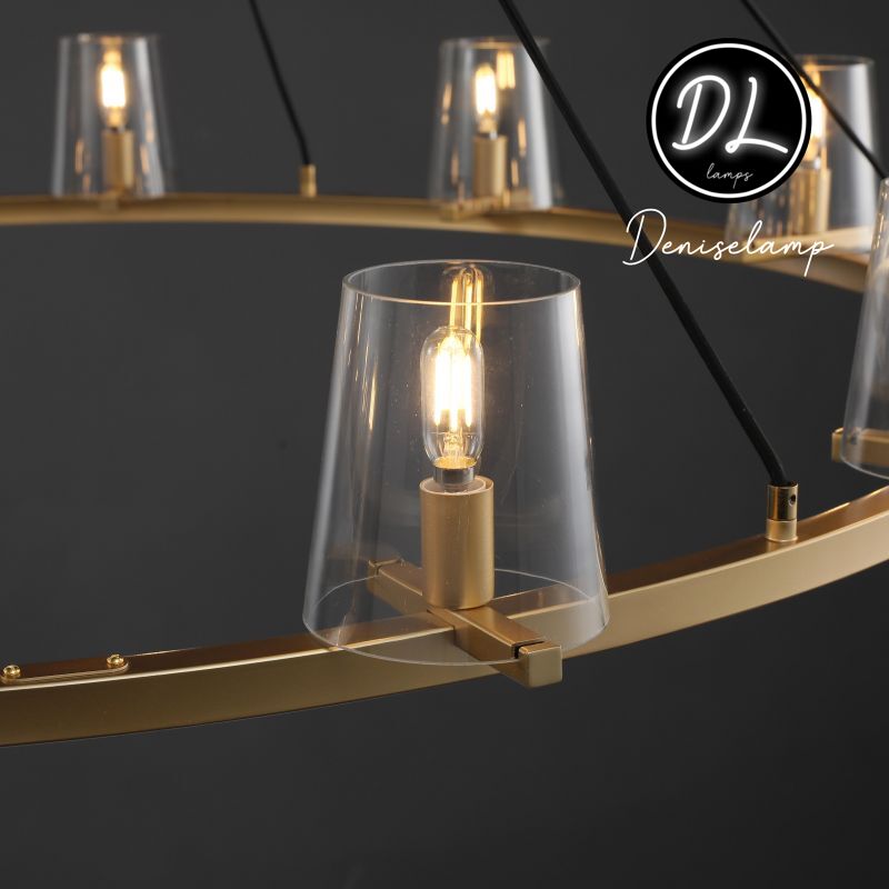 Willow Fashion design glass lampshade Round Chandelier 48"