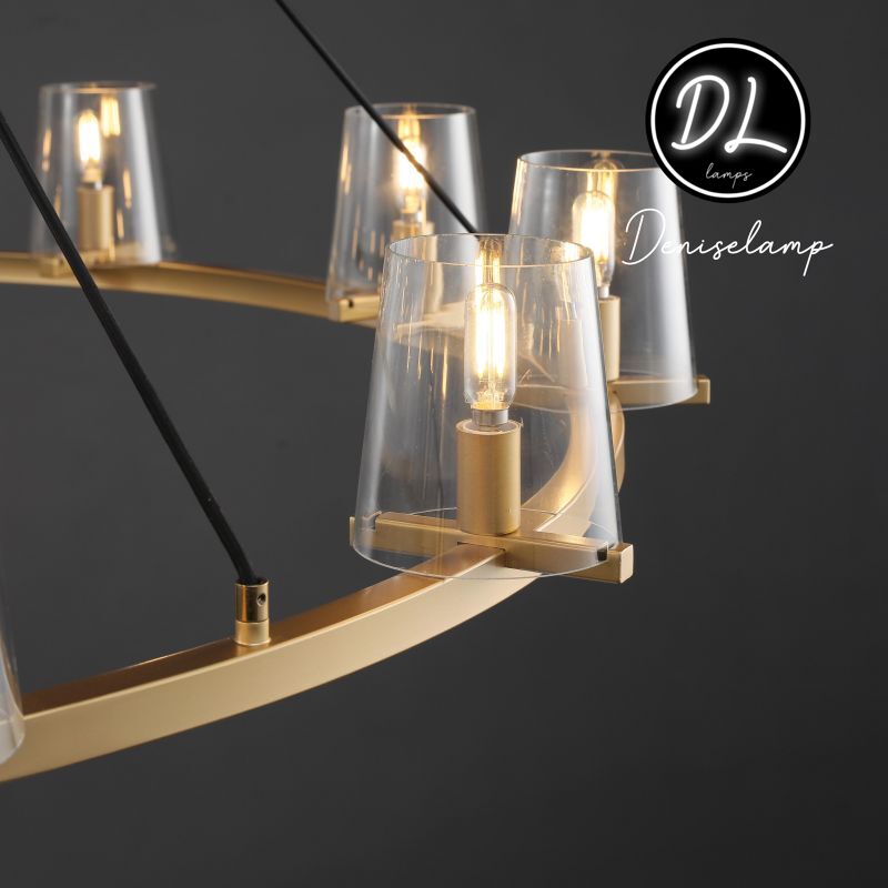 Willow Fashion design glass lampshade Round Chandelier 48"
