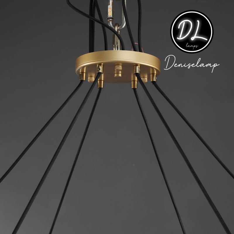 Willow Fashion design glass lampshade Round Chandelier 48"