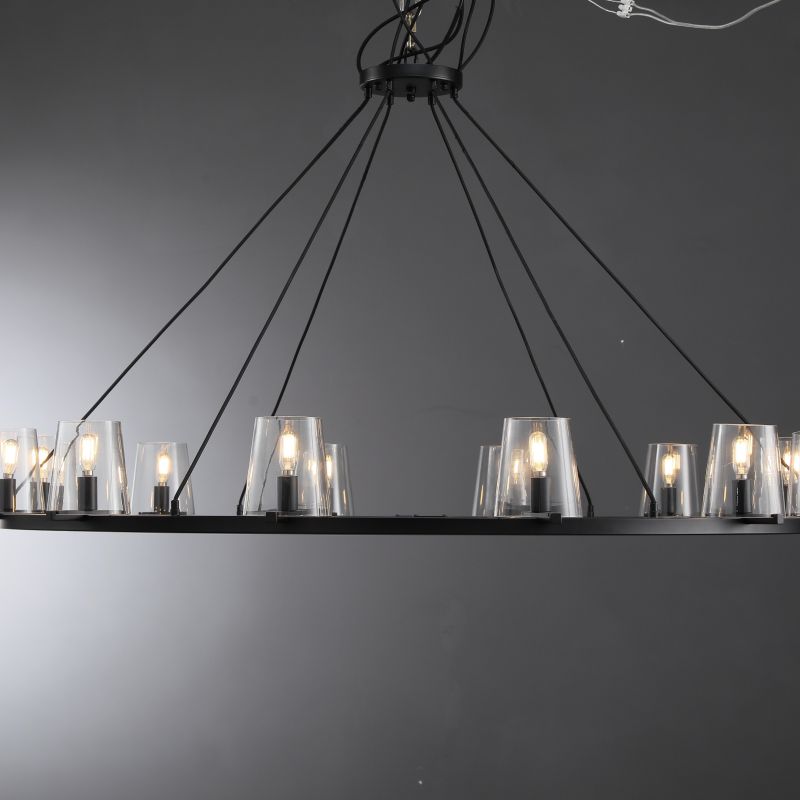 Willow Fashion design glass lampshade Round Chandelier 48"