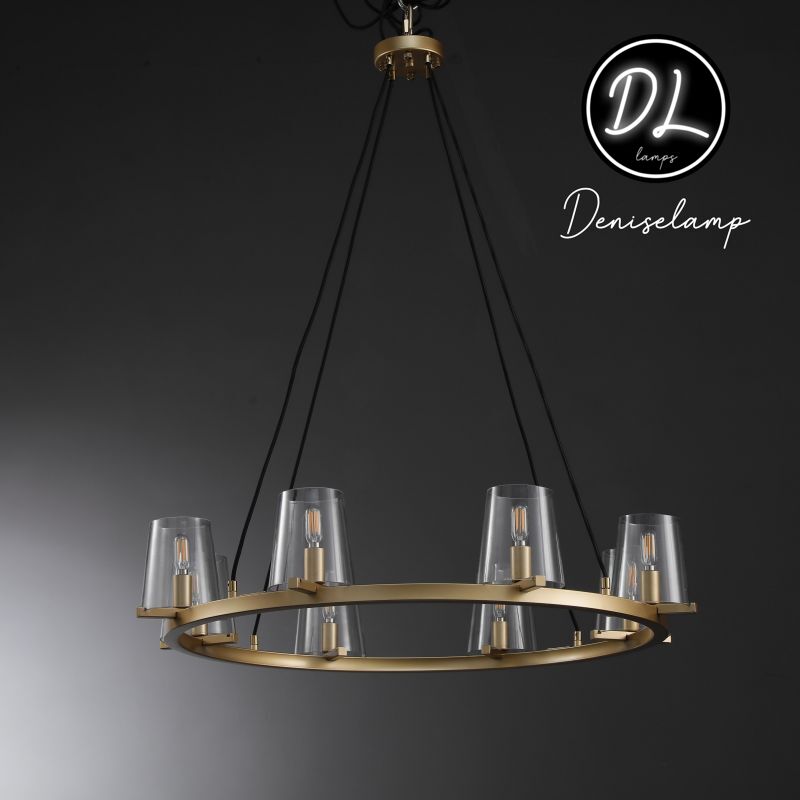 Willow Fashion design glass lampshade Round Chandelier 48"