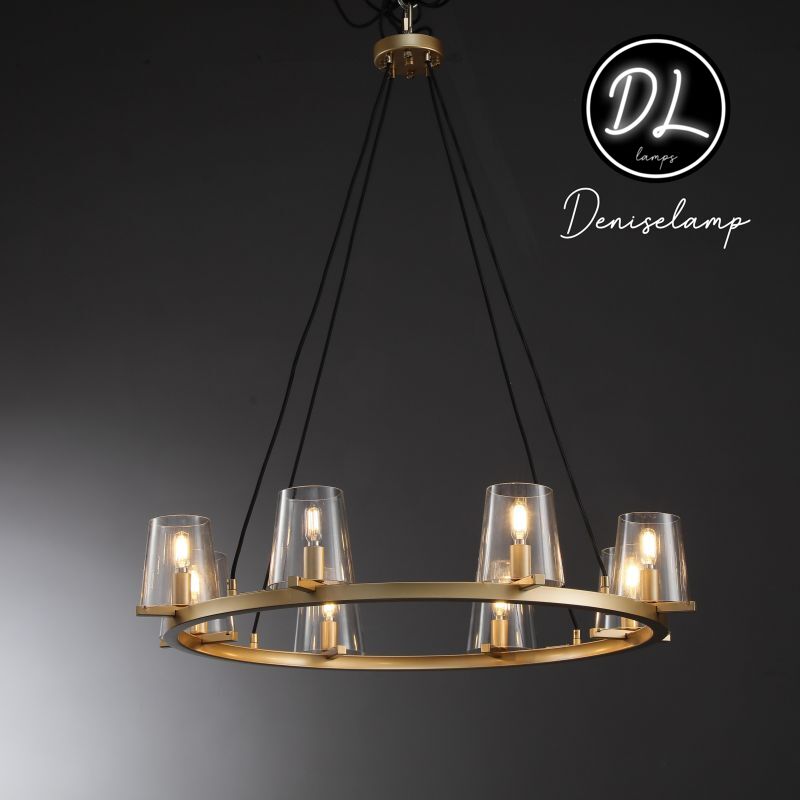 Willow Fashion design glass lampshade Round Chandelier 48"