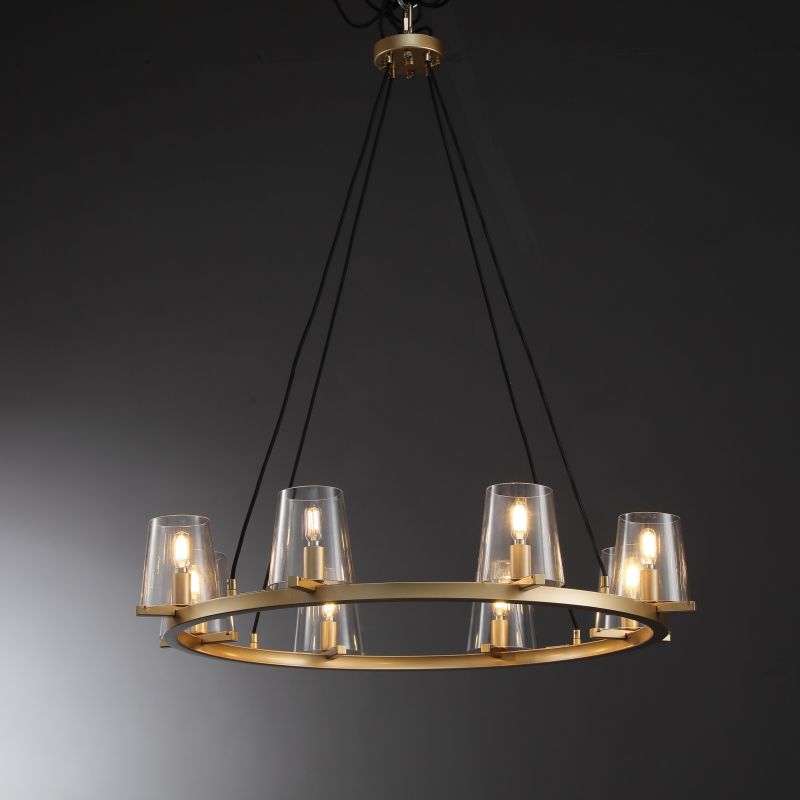 Willow Fashion design glass lampshade Round Chandelier 48"