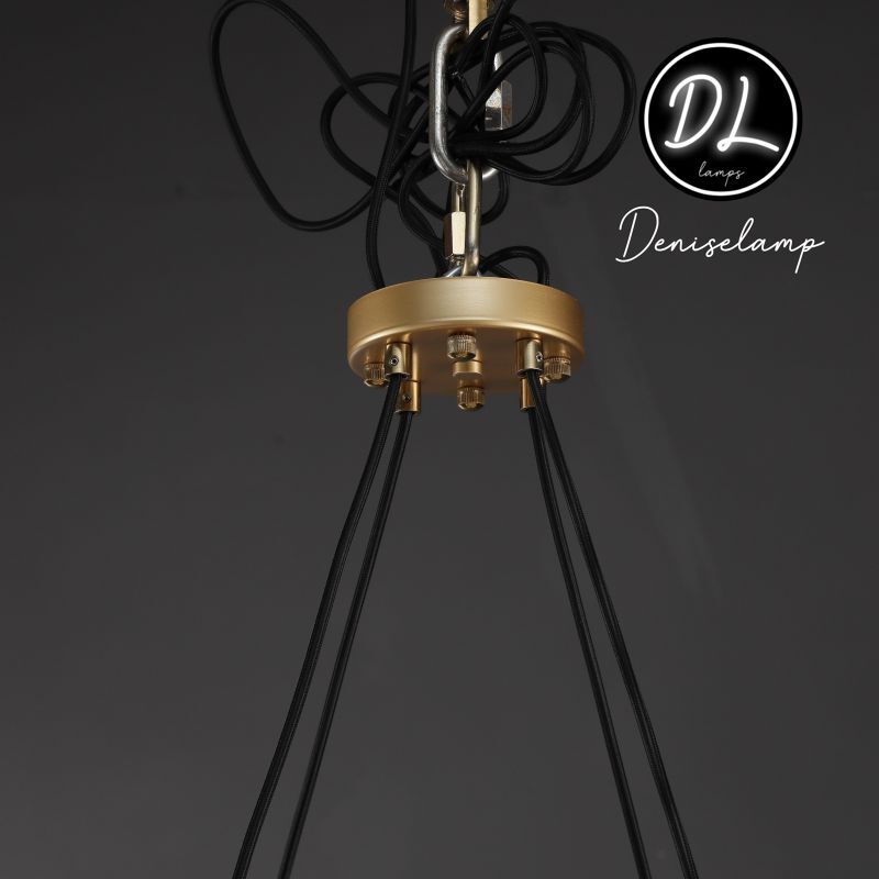 Willow Fashion design glass lampshade Round Chandelier 48"