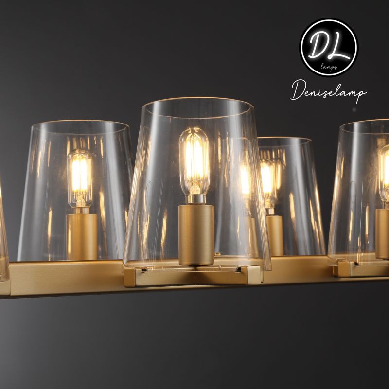 Willow Fashion design glass lampshade Linear Chandelier 49"