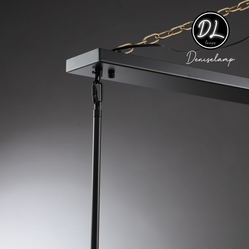 Willow Fashion design glass lampshade Linear Chandelier 49"