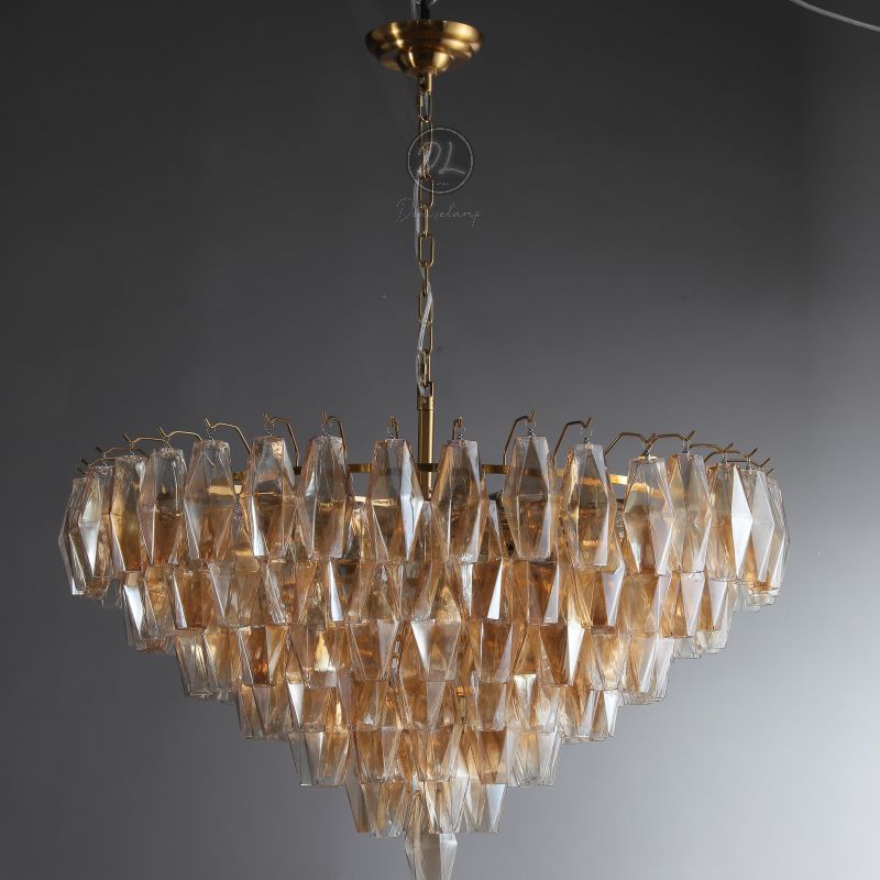 Golden Banana Tiered Round Chandelier 47"