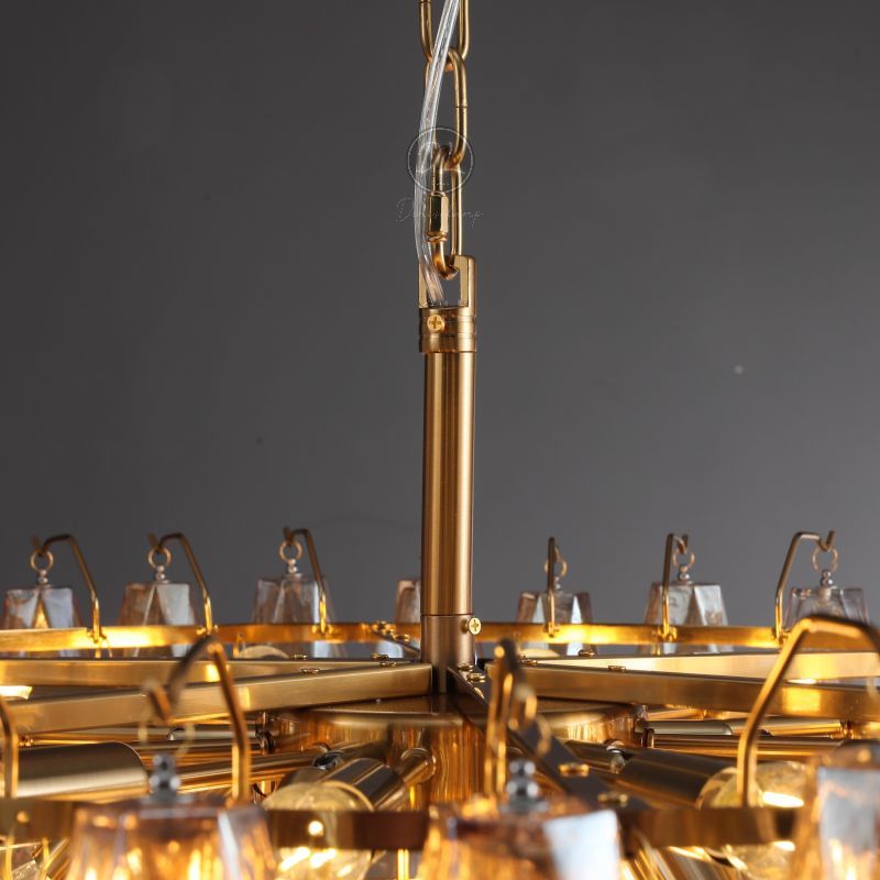 Golden Banana Tiered Round Chandelier 47"