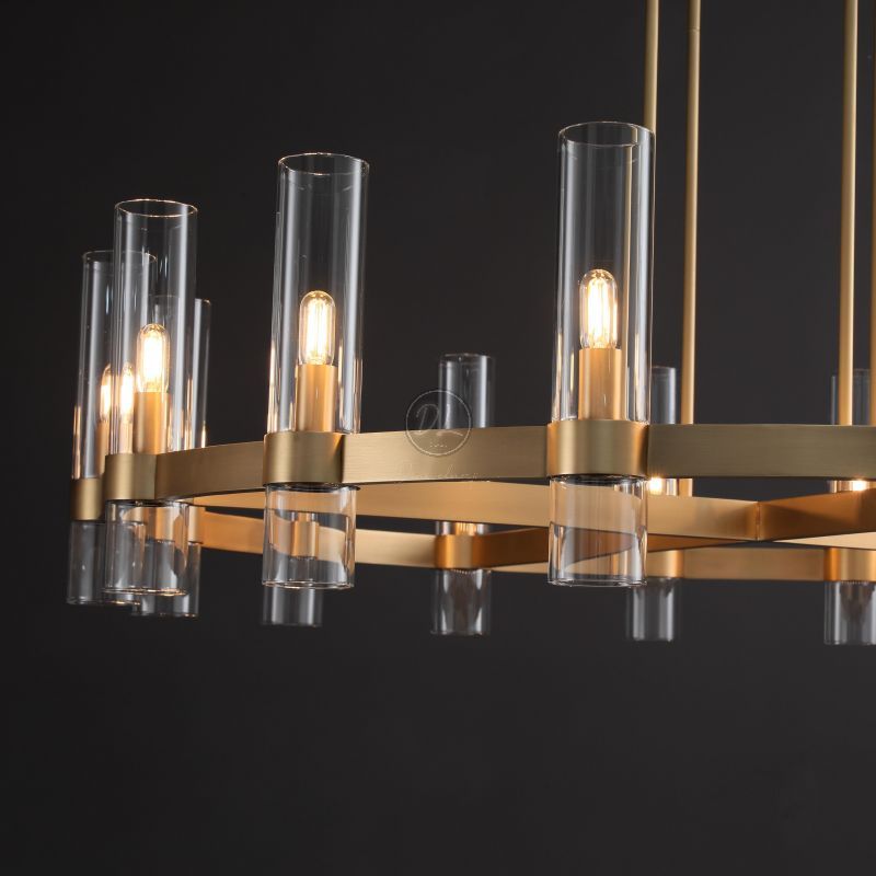 Crystalline Round Chandelier For Art Blown Glass 36"