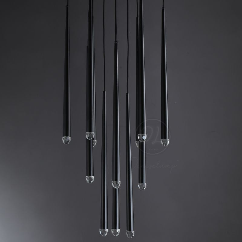 Twilight- Stylish modern art vertebrae tube shape crystal Round Chandelier 18"/24"/30"/48"