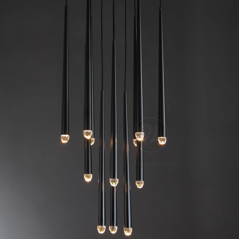Twilight- Stylish modern art vertebrae tube shape crystal Round Chandelier 18"/24"/30"/48"