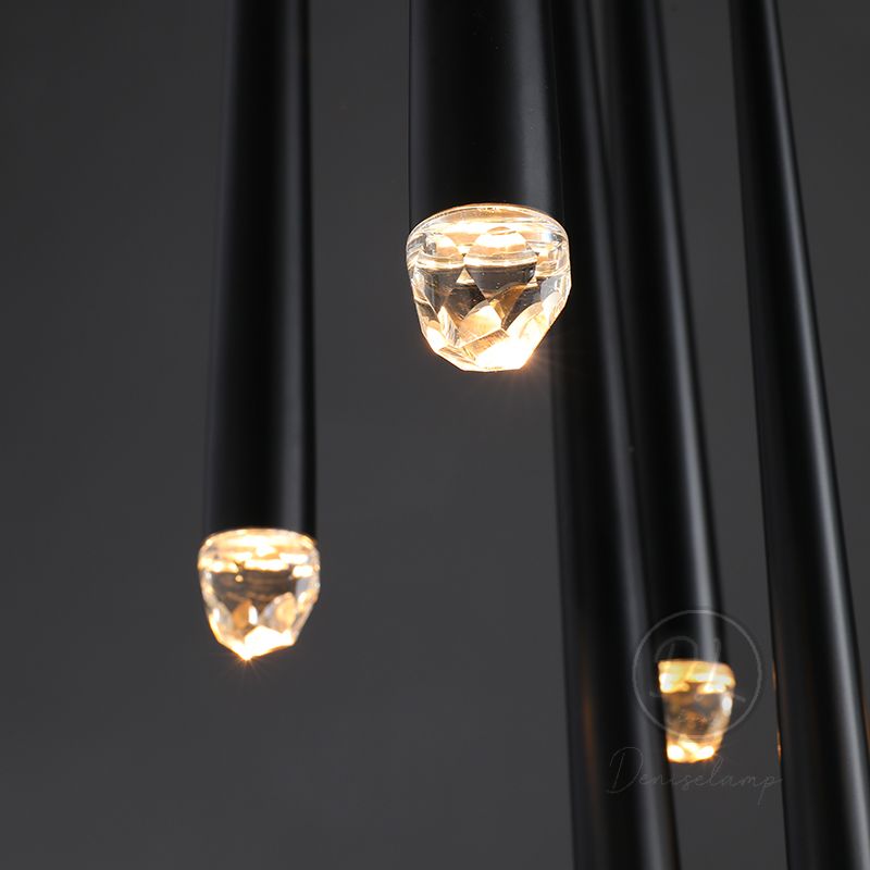 Twilight- Stylish modern art vertebrae tube shape crystal Round Chandelier 18"/24"/30"/48"