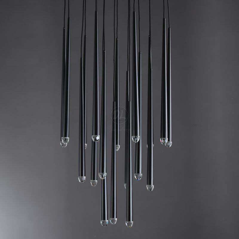 Twilight- Stylish modern art vertebrae tube shape crystal Round Chandelier 18"/24"/30"/48"