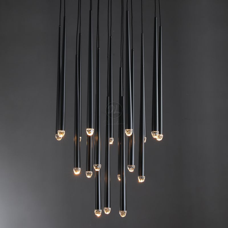 Twilight- Stylish modern art vertebrae tube shape crystal Round Chandelier 18"/24"/30"/48"