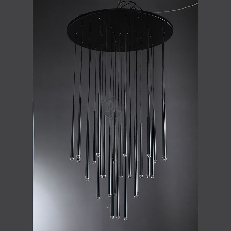 Twilight- Stylish modern art vertebrae tube shape crystal Round Chandelier 18"/24"/30"/48"