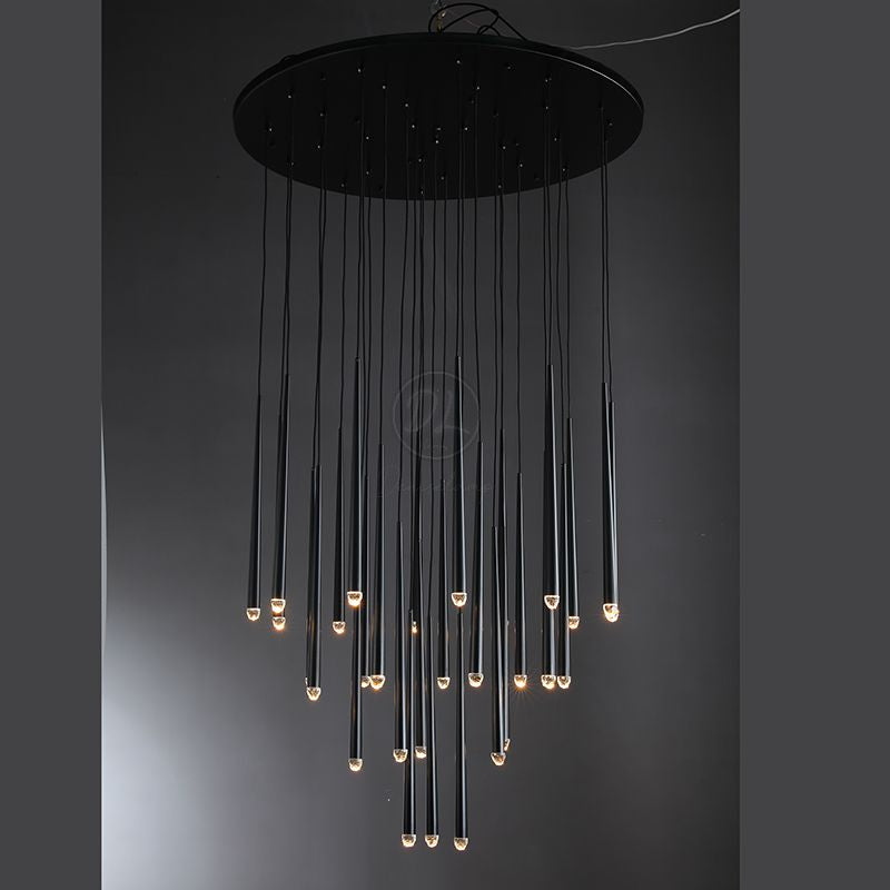 Twilight- Stylish modern art vertebrae tube shape crystal Round Chandelier 18"/24"/30"/48"