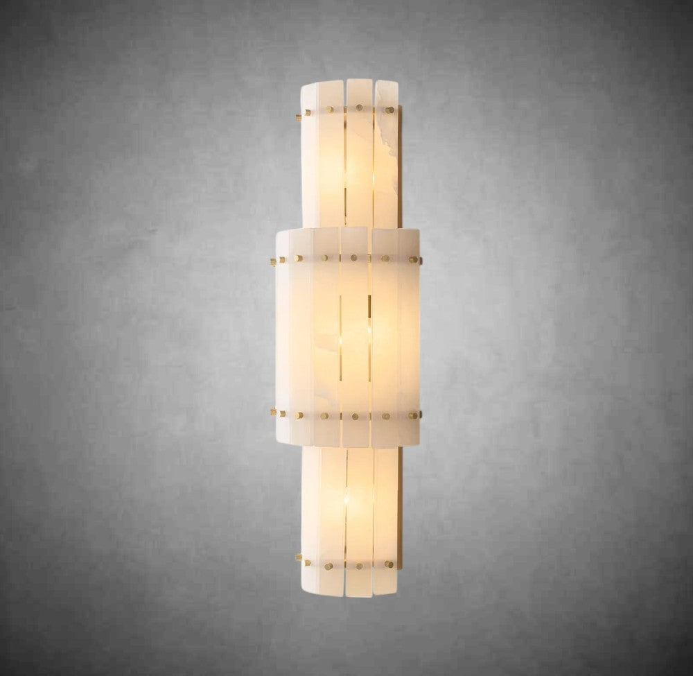 Marcus Alabaster Grand Round Sconce