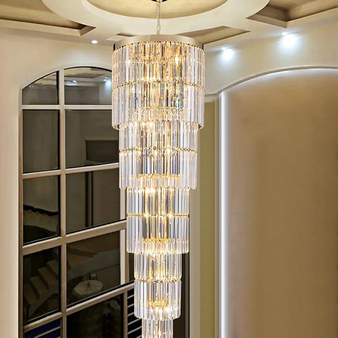 Luxury Modern Long Staircase K9 Chandeliers