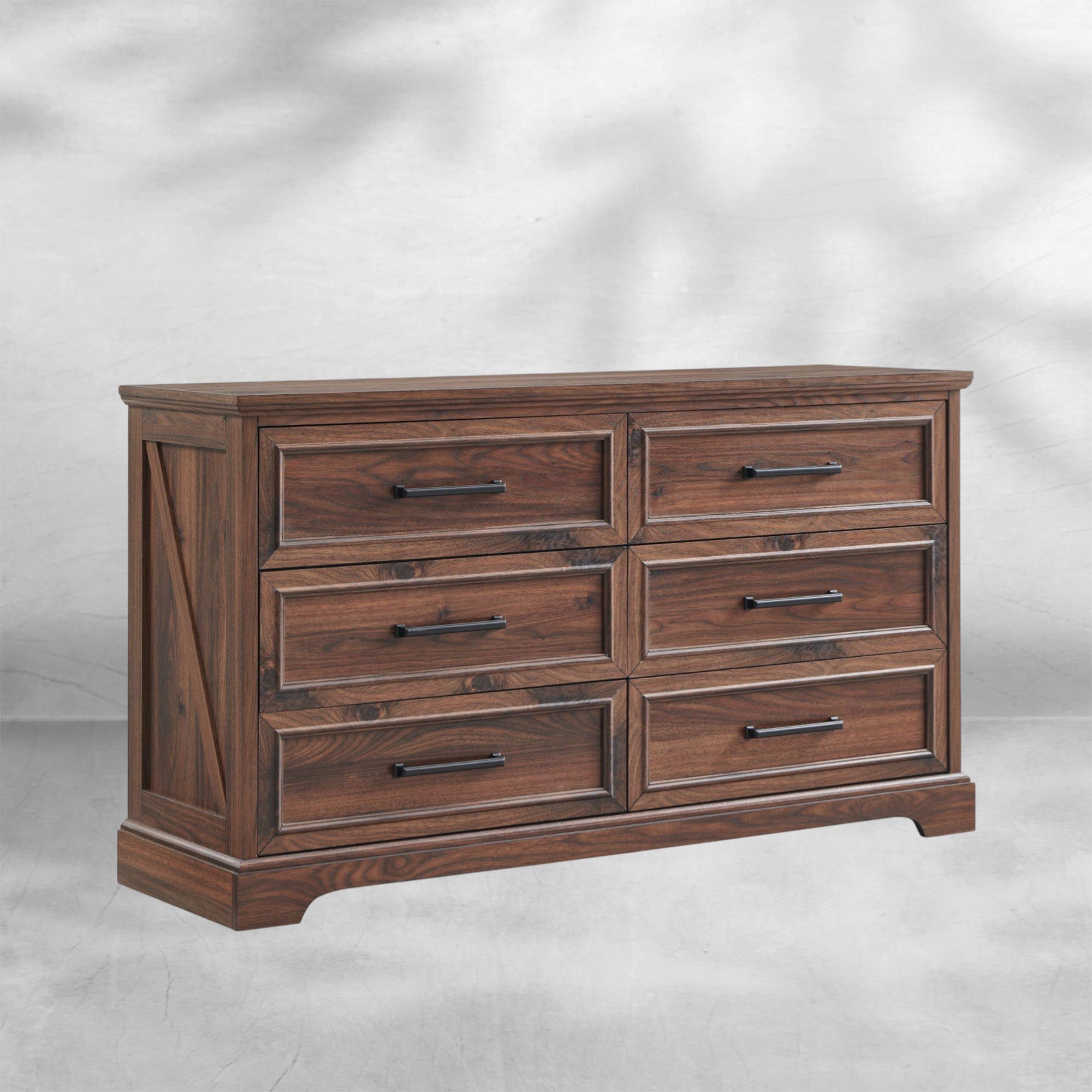 Rustic Farmhouse 6 Drawer Dresser | Wide Chest TV Stand 52''