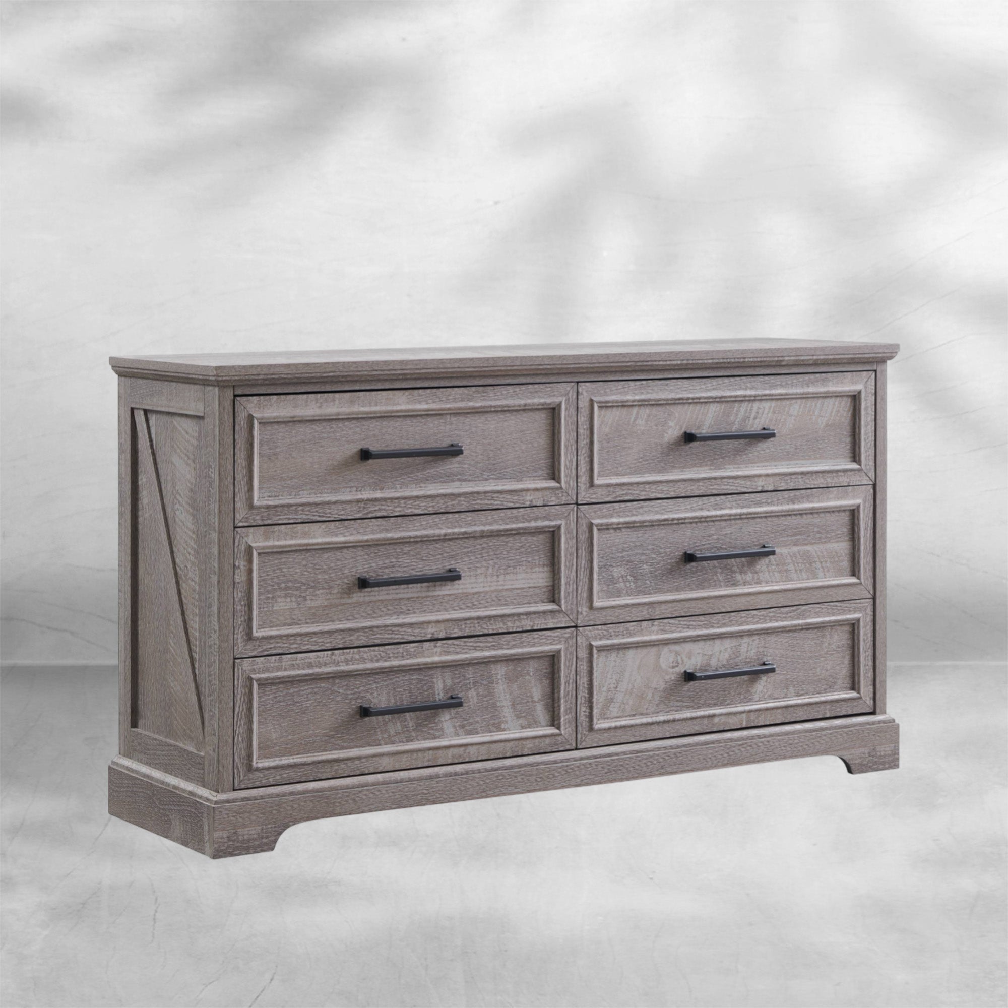 Rustic Farmhouse 6 Drawer Dresser | Wide Chest TV Stand 52''