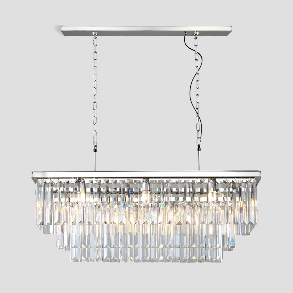 Denise Rhea Crystal Rectangular Chandelier 40" 49" 61" 71"