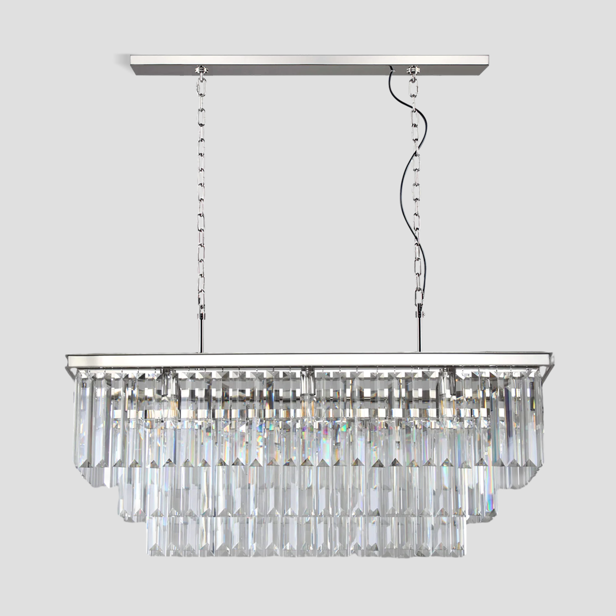Denise Rhea Crystal Rectangular Chandelier 40" 49" 61" 71"