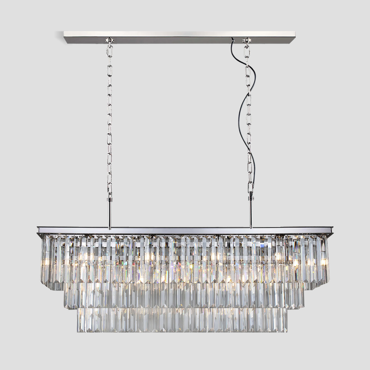 Denise Rhea Crystal Rectangular Chandelier 40" 49" 61" 71"
