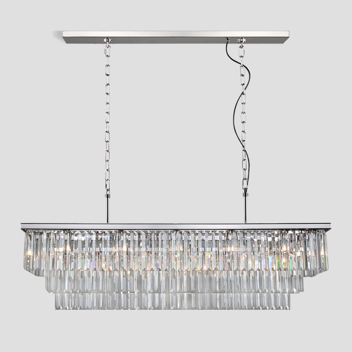 Denise Rhea Crystal Rectangular Chandelier 40" 49" 61" 71"
