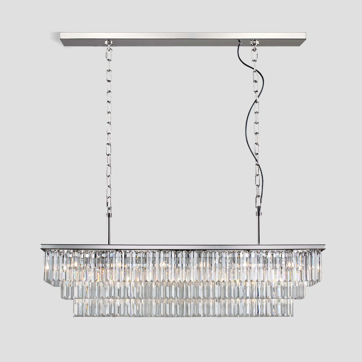 Denise Rhea Crystal Rectangular Chandelier 40" 49" 61" 71"