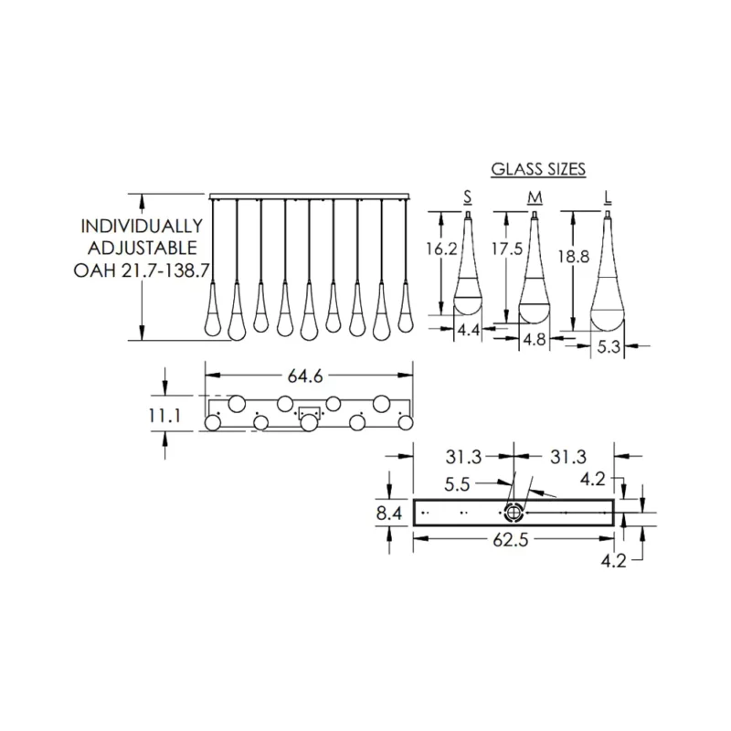 Denno LED Linear Chandelier