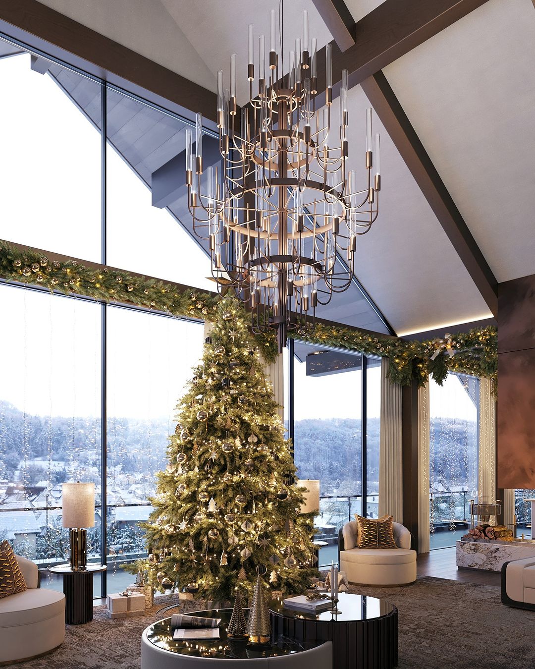 Luxury 5-Tier Crystal Rods Luxury Gala Chandelier