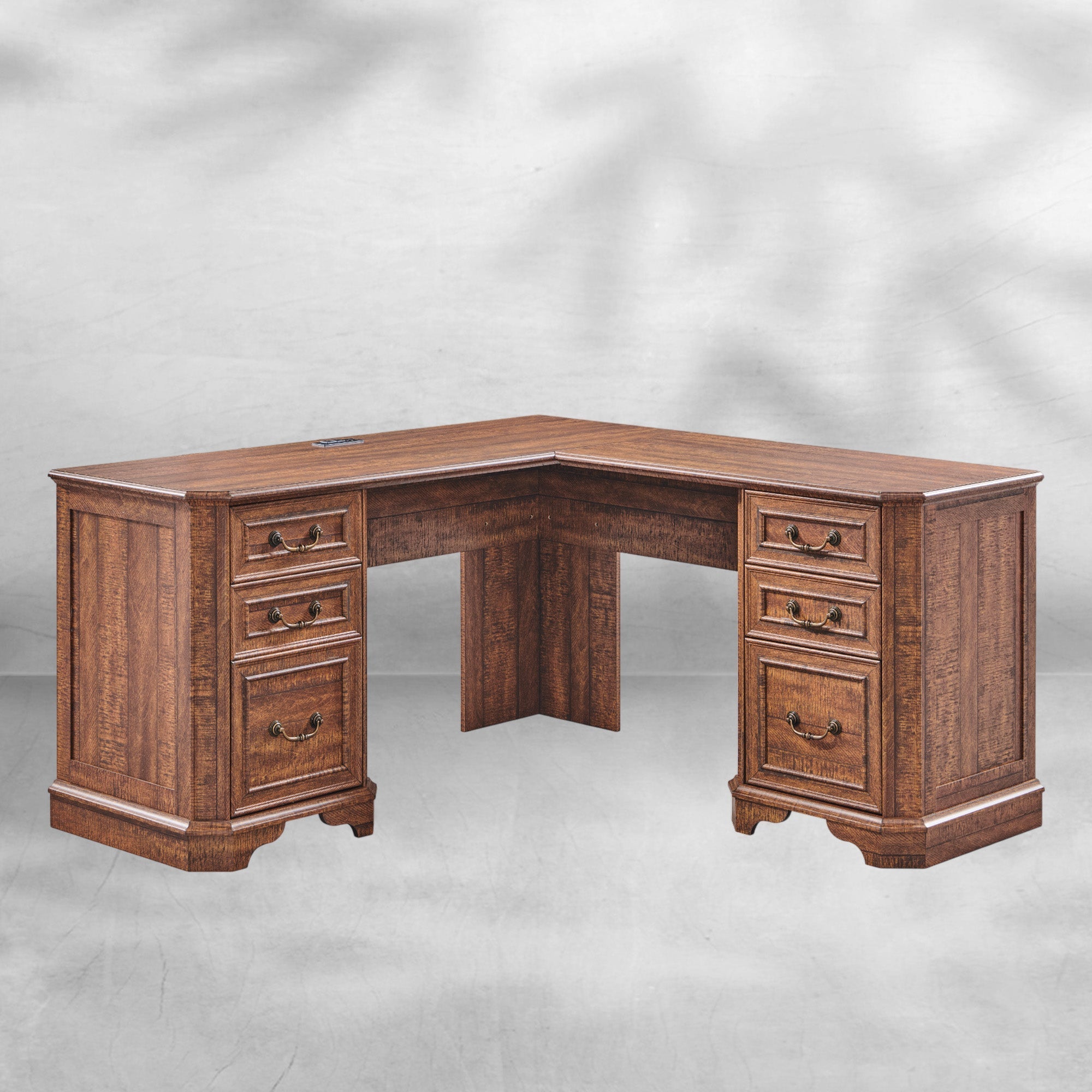 59" Home Office Desk Hutch with Ample Storage