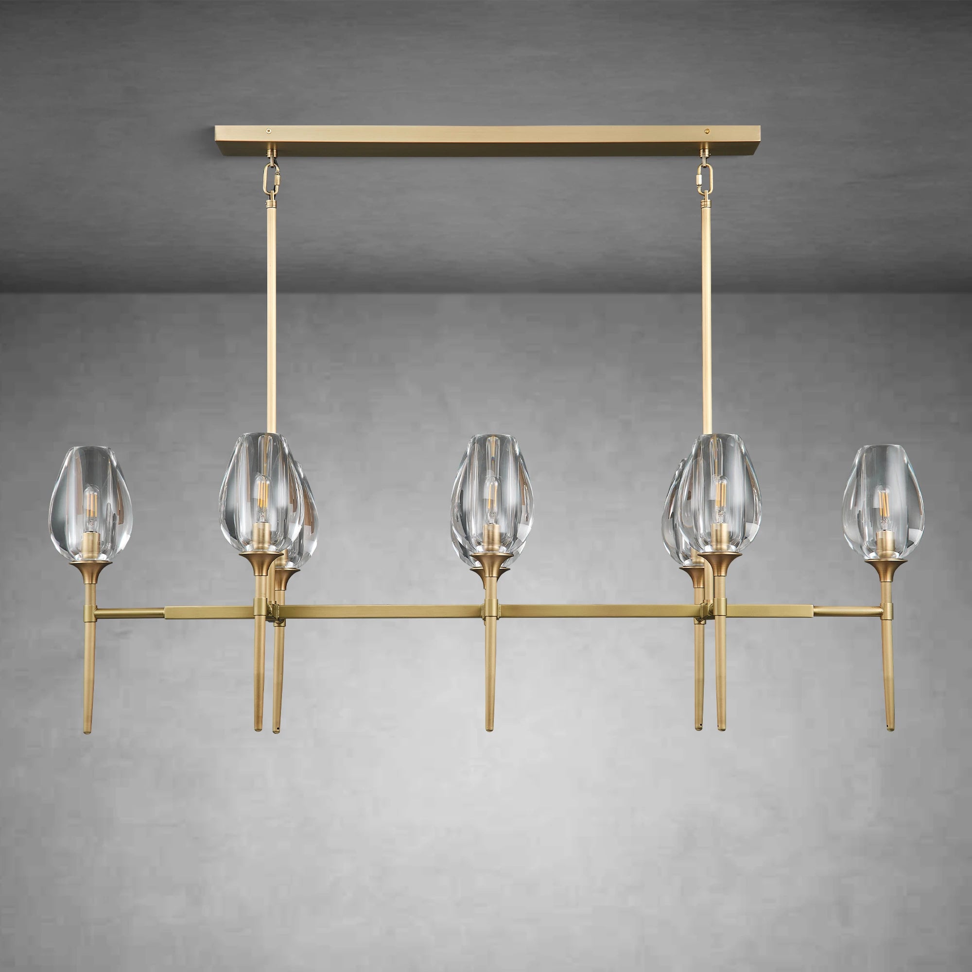 Modern Tulip Linear Chandelier for Dining Room and Bedroom