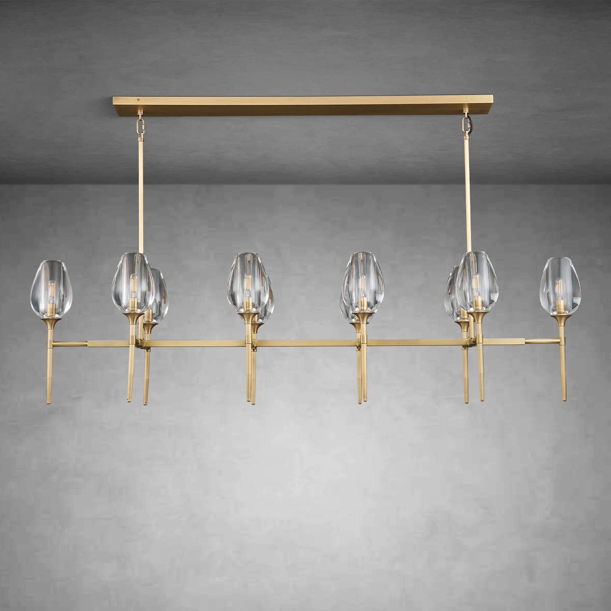 Modern Tulip Linear Chandelier for Dining Room and Bedroom