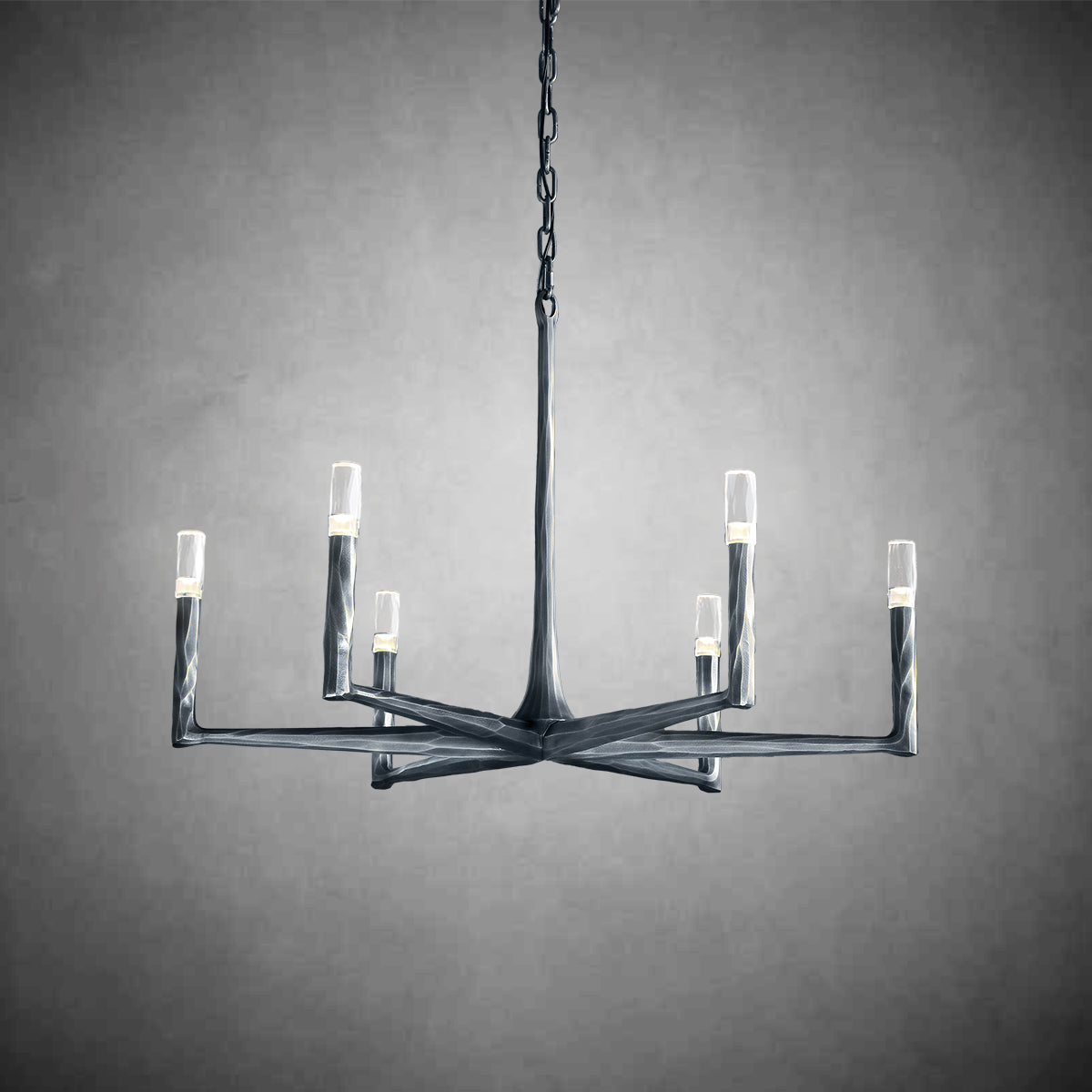 Huts Vintage Twig Stripe Texture Round Chandelier 36"/48"/60"