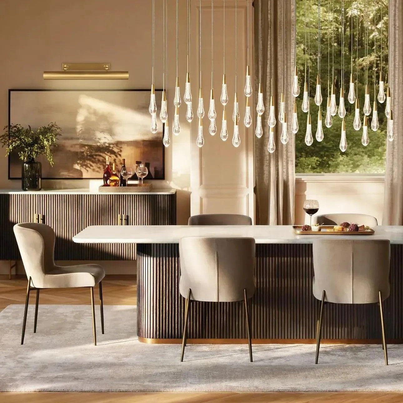 Solitaire Linear Chandelier 70"W
