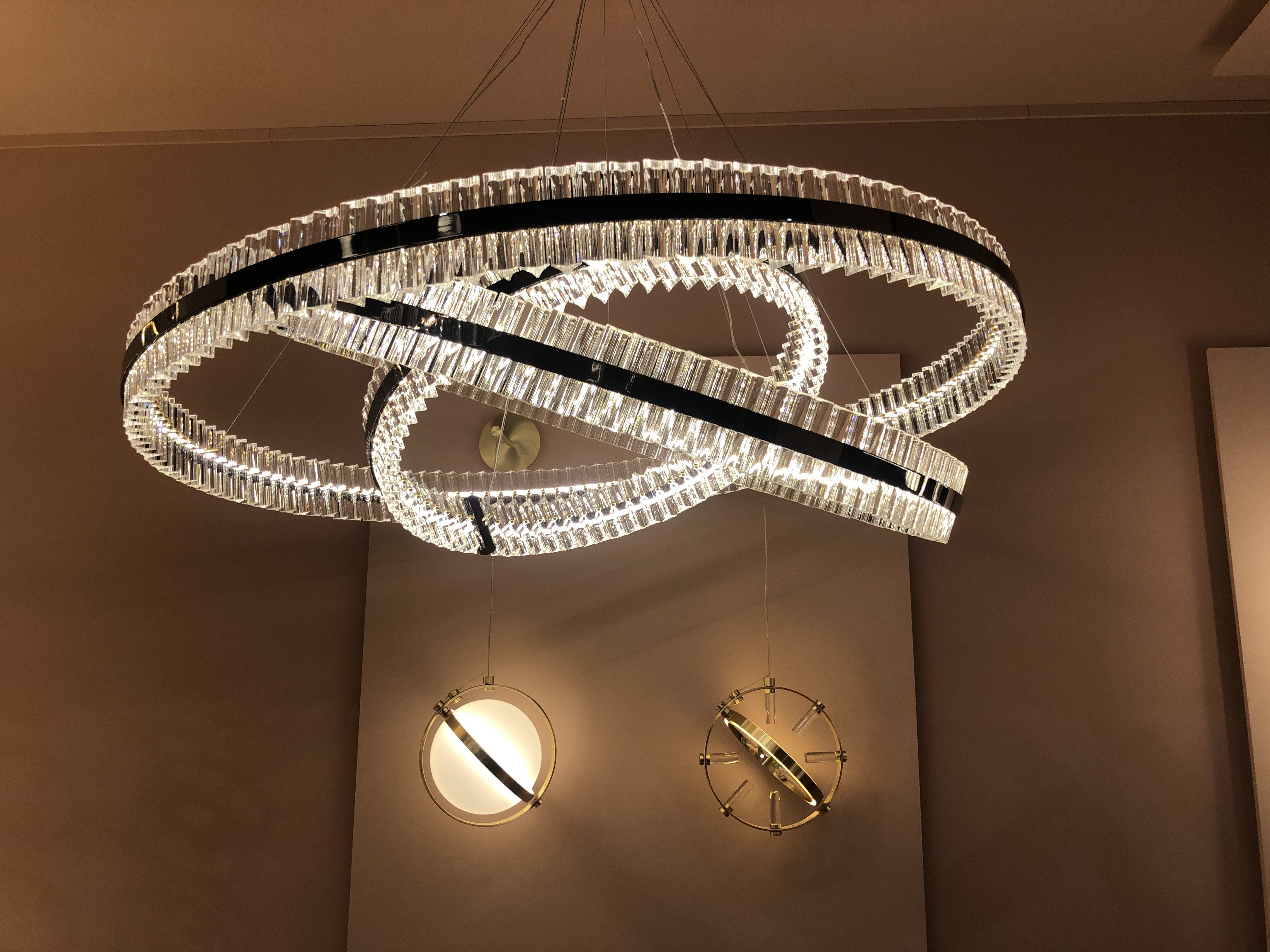 Denise Aquinox 2-Tier Oval Crystal Ring LED Chandelier