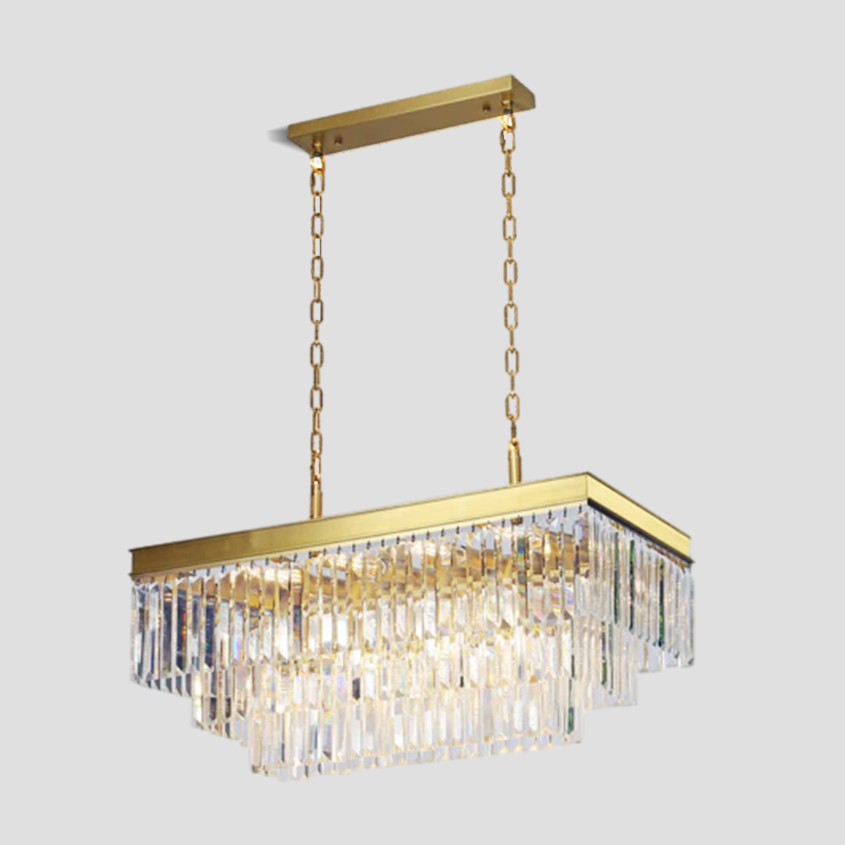 Denise Rhea Crystal Rectangular Chandelier 40" 49" 61" 71"
