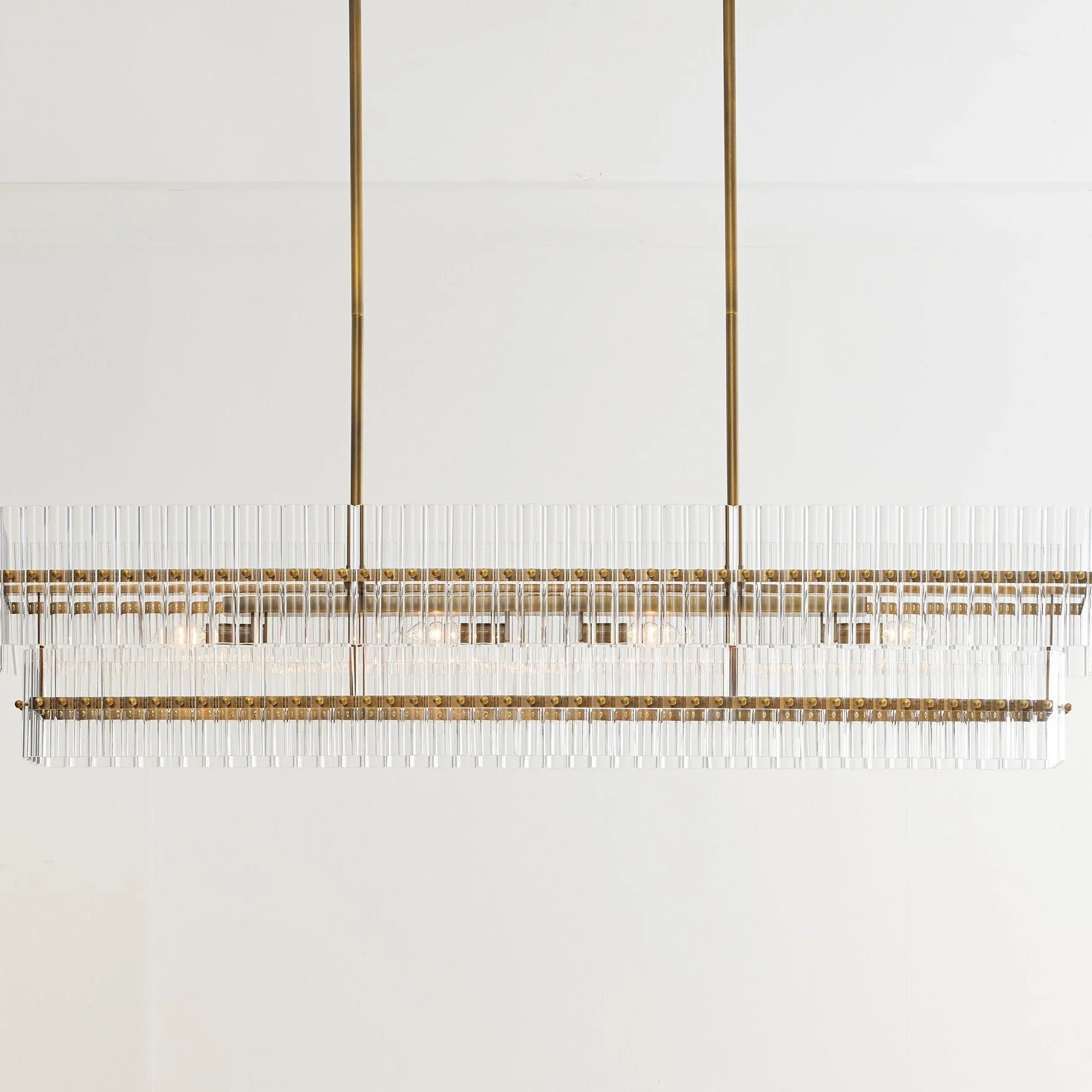 Mall Crystal Linear Chandelier 54''