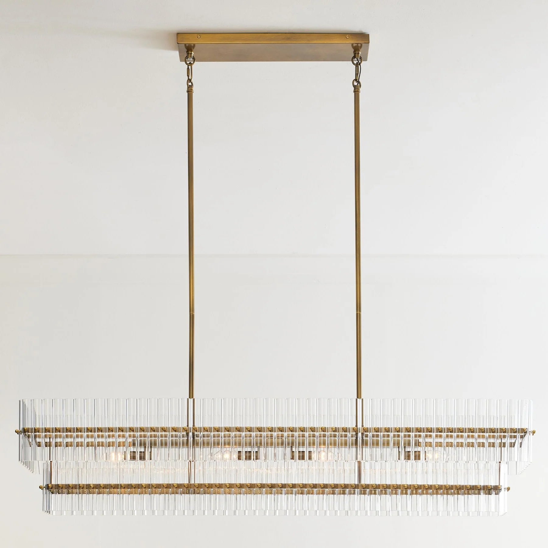 Mall Crystal Linear Chandelier 54''