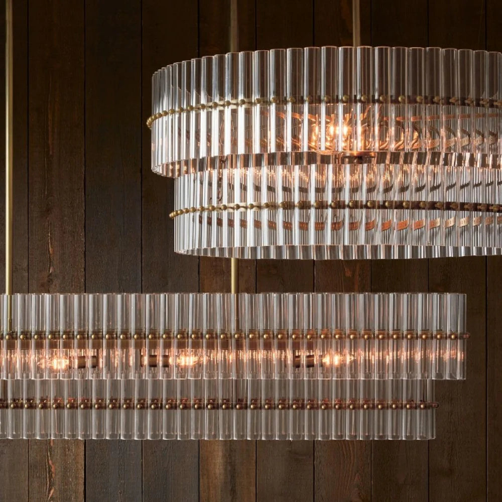 Mall Crystal Linear Chandelier 54''