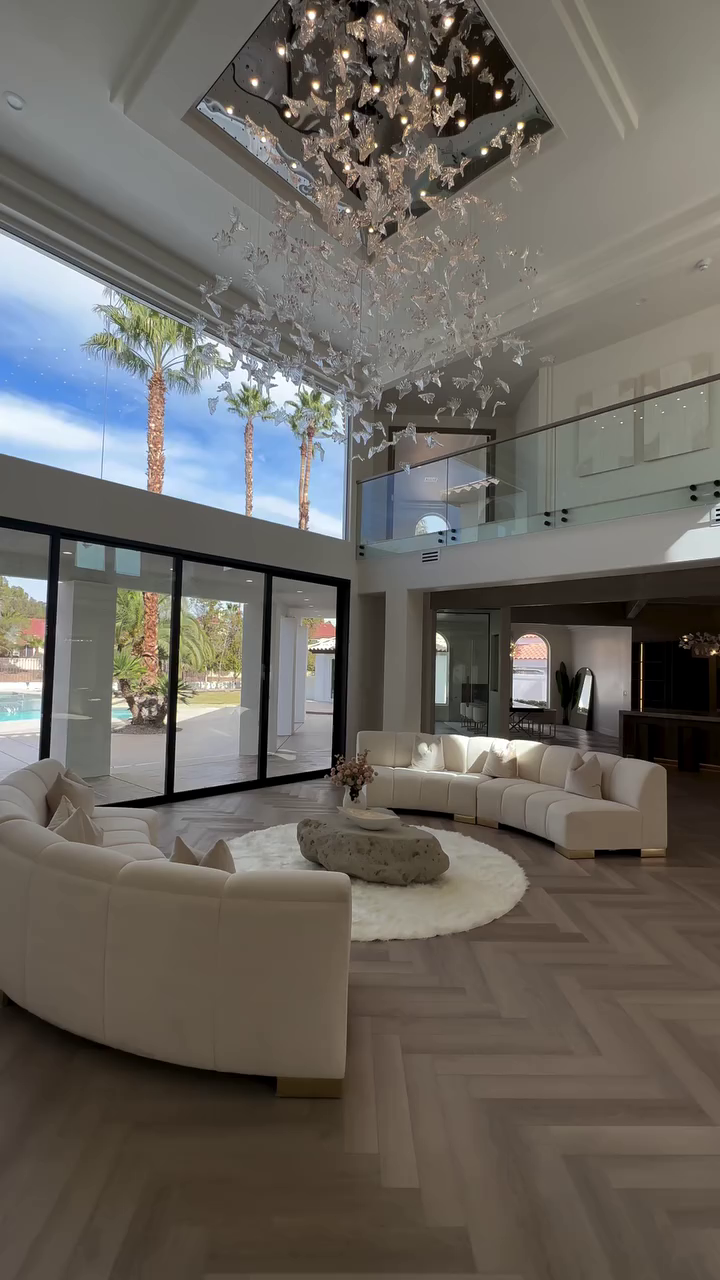 Elegant Modern Floating Maple Glass Chandelier with Square Canopy for High Ceilings