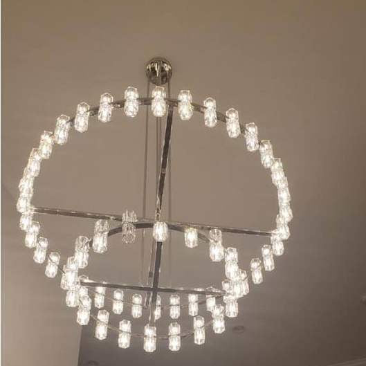 2-Tier Wine-Glass Round Chandelier 60",108-Lights