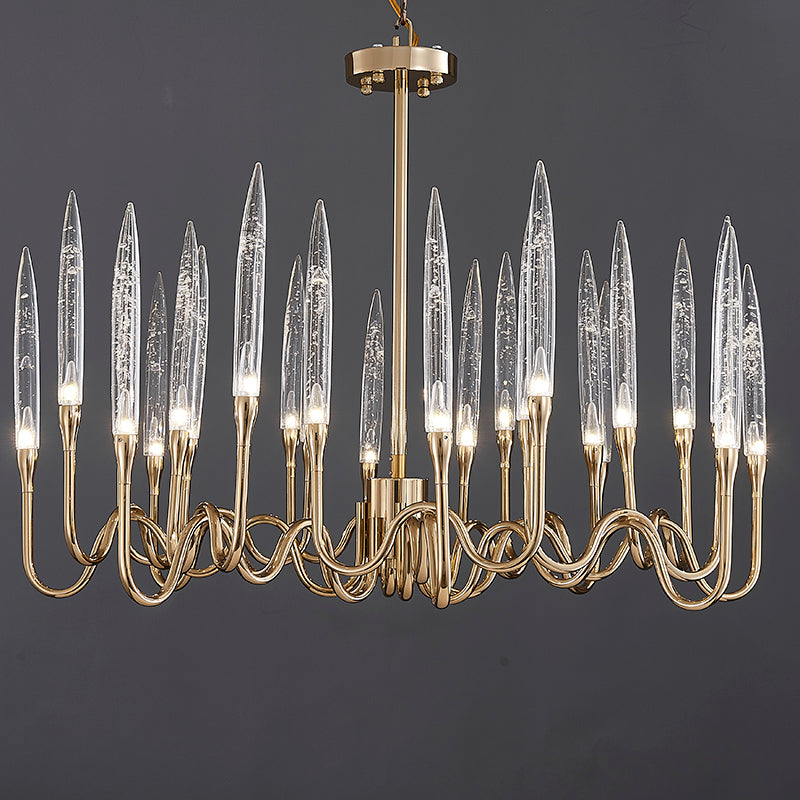 Brass Glass chandelier