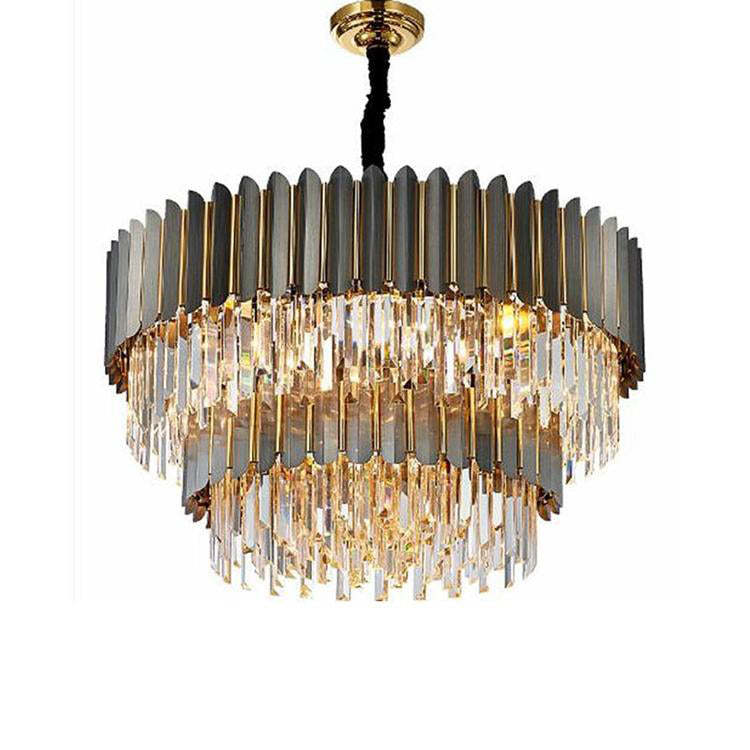 Glacia Modern-Flavian Double Tier Crystal Chandelier