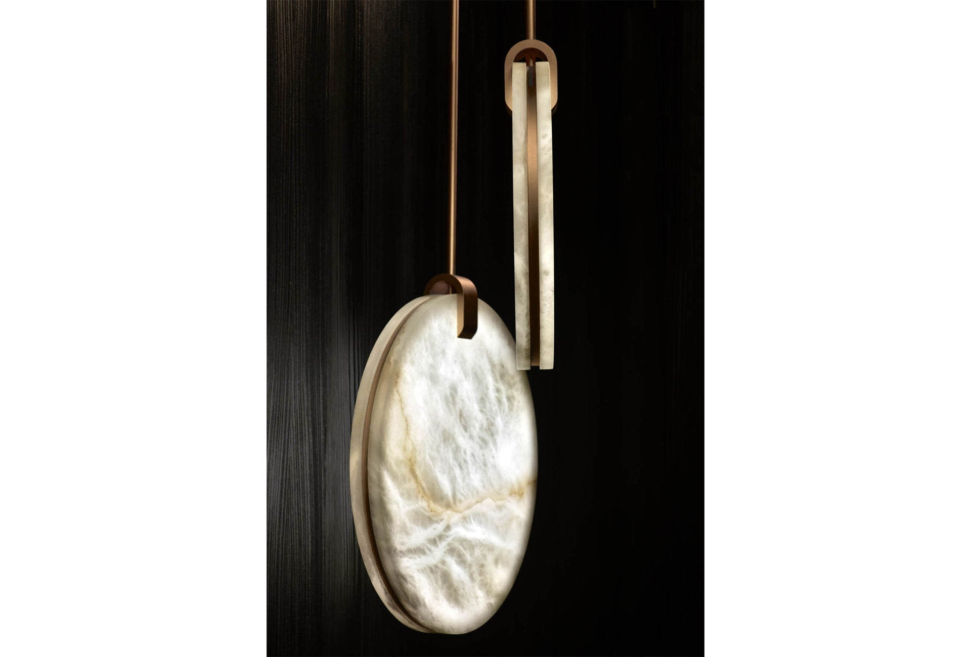 Nirvana Real Alabaster Disc Pendant Light, Pendant Lamp For Hallway, Staircase